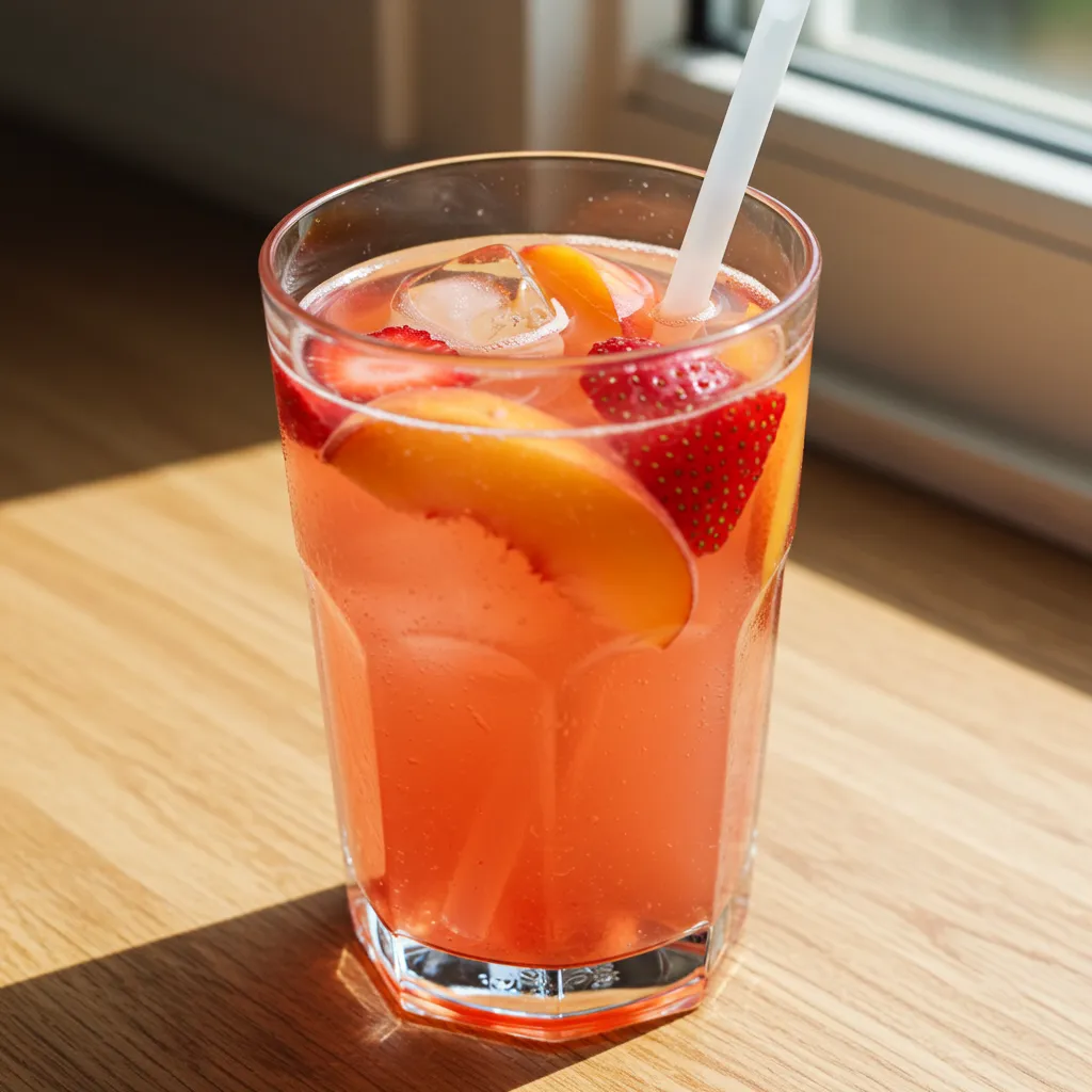 Fresh Peach & Strawberry Lemonade